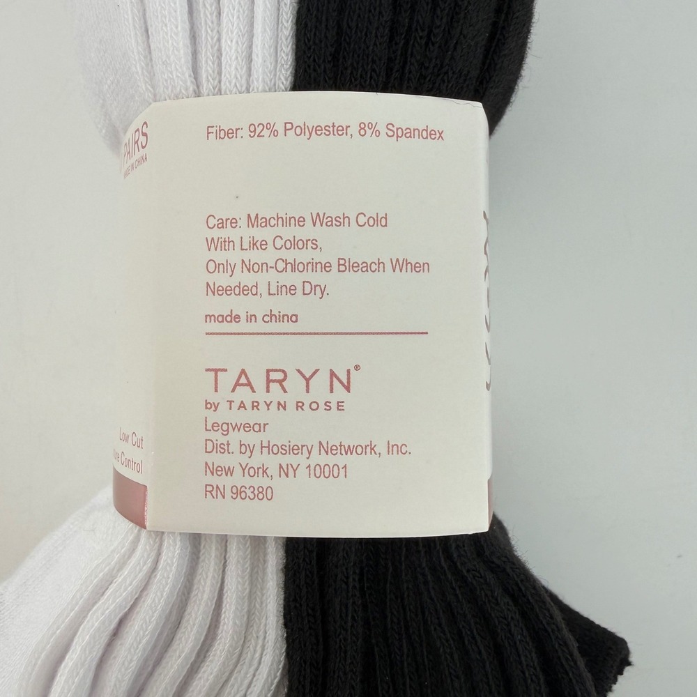 Taryn Rose 10 Pairs Low Cut Socks Moisture Control Shoe Size 4-10 White Black